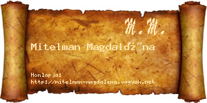 Mitelman Magdaléna névjegykártya